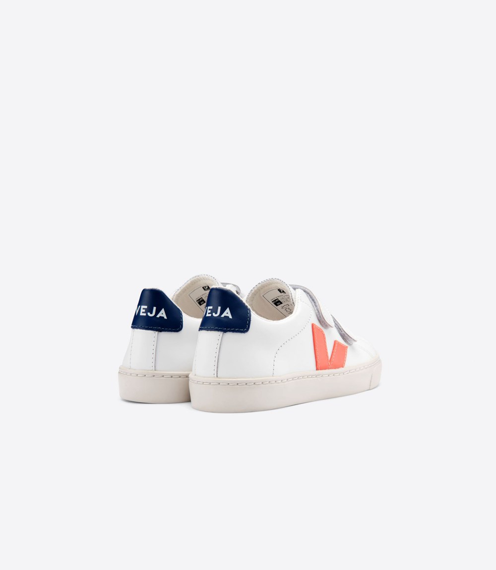 Veja Sneakers Barn - Esplar Velcro Läder - Vita - 714623-BSJ